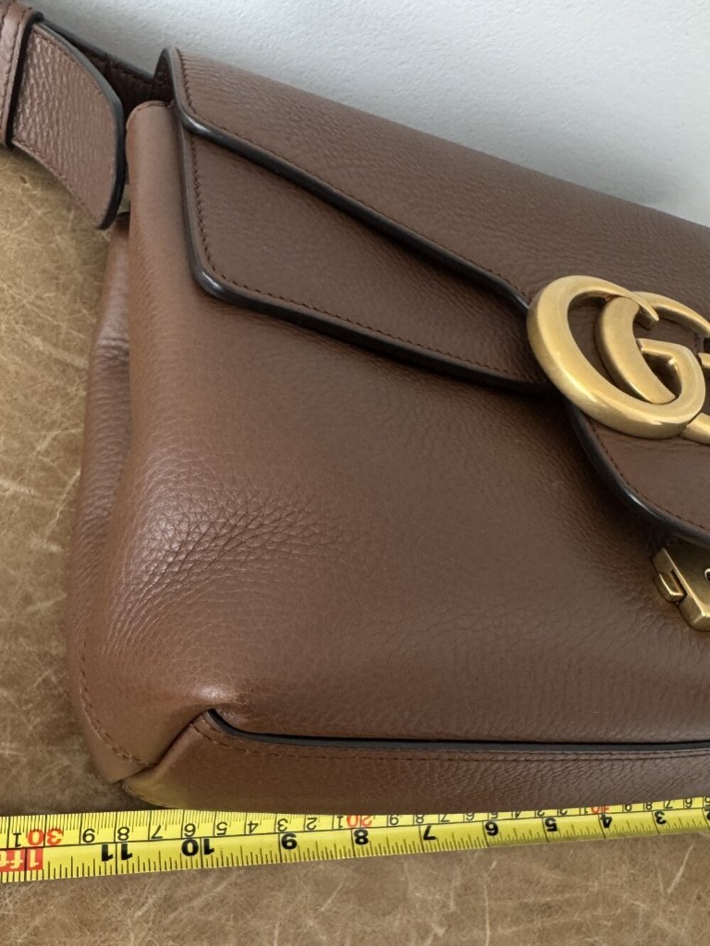 Gucci GG Marmont Brown Leather Shoulder Bag | Medium | Gold Hardware - Picture 10 of 16